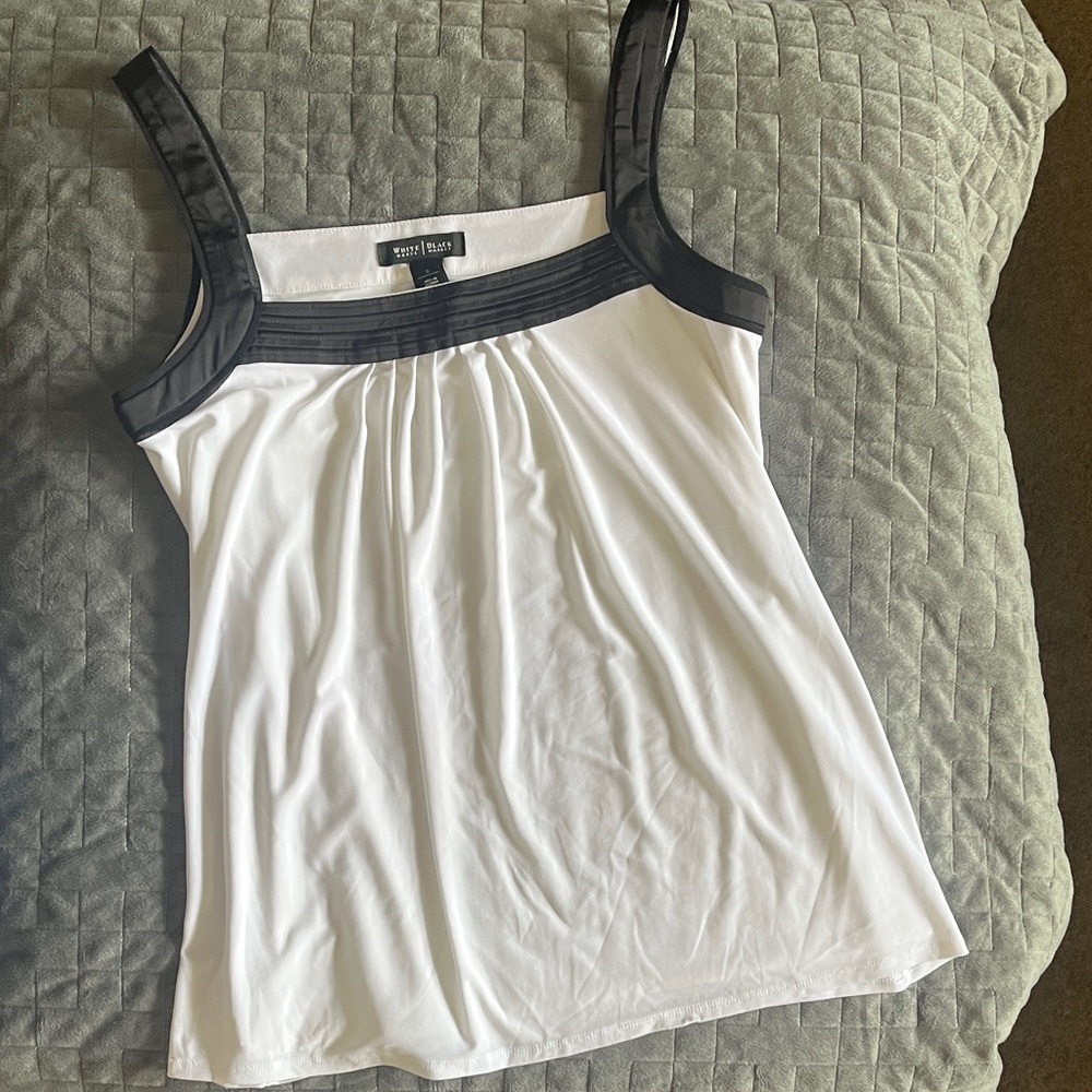 White House Black Market Black and White Tank Top